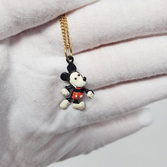 Vintage Disney Mickey 1960 Hand-Painted Plastic Necklace - Picture 4 of 10